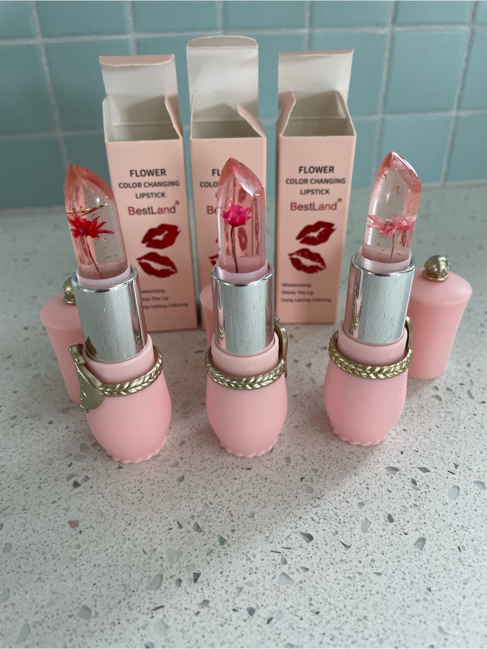 Flower Jelly Lipstick Set Temperature Change Moisturizer